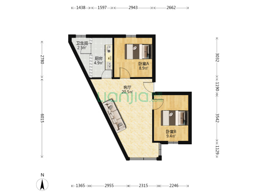 濂泉路 2室1厅1卫 59平方