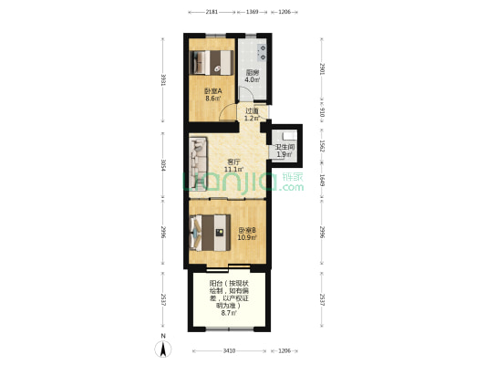 盲人学校家属楼 2室1厅1卫 51平方