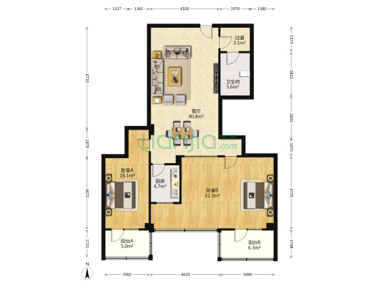 凤鑫大厦 2室1厅1卫 158平方