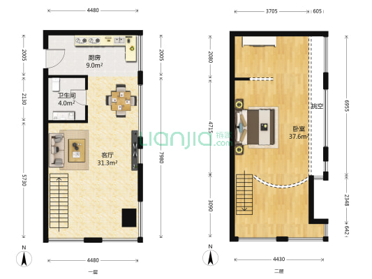 天相国际 1室1厅1卫 67平方