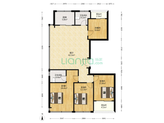 绿城和庐 3室1厅2卫 139平方