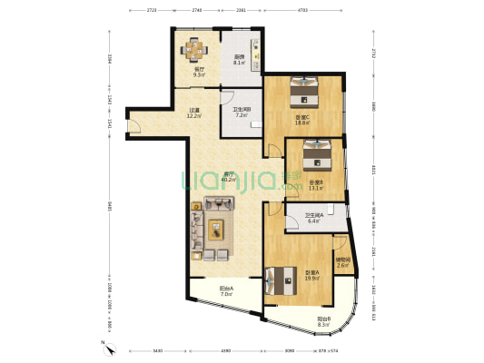中惠雅园 3室2厅2卫 212平方