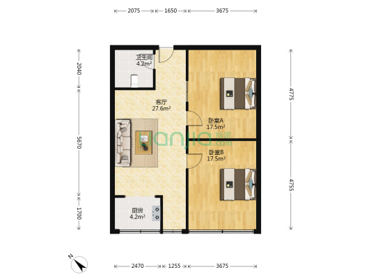 千喜之春 2室1厅1卫 92平方