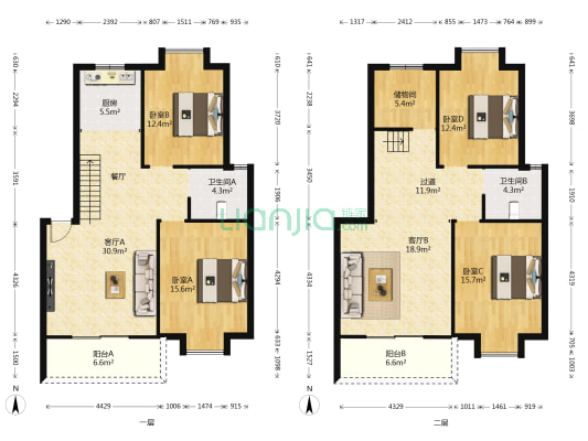 武汉侨亚海韵假日小区 4室2厅2卫 175平方