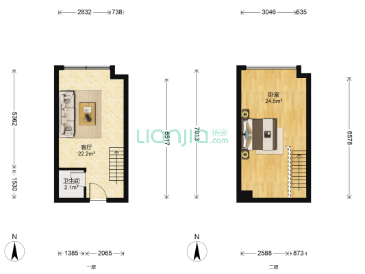 中南SOHO城 1室1厅1卫 39平方