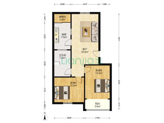 五月蓝岸 2室1厅1卫 67平方