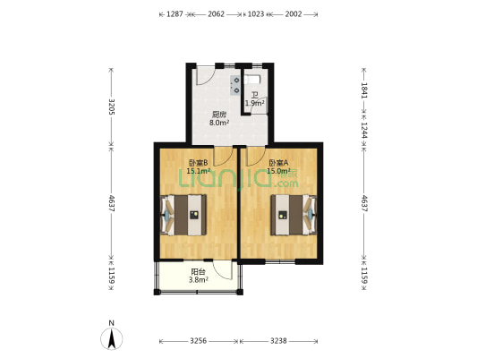 南园新村小区 2室0厅1卫 52平方