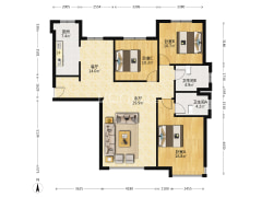 有房本！急售高铁新干线 精装双卫H 大三居-涿州高铁新干线户型图