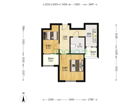 鹏裕苑 2室0厅1卫 57平方