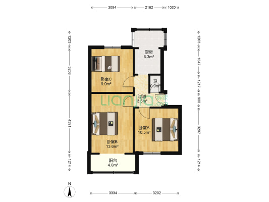 崔家店502号 3室0厅1卫 55平方