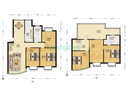 大庆锦绣新城 5室1厅2卫 155平方