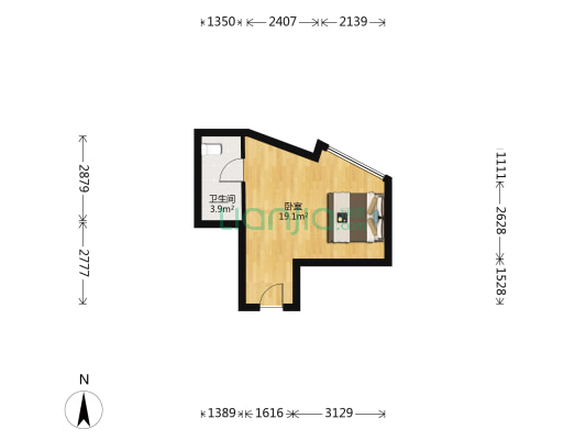 新裕大厦 1室0厅1卫 37平方