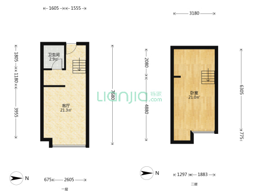 领地花城里 1室1厅1卫 60平方