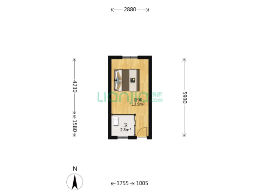 襄北监狱七监区 1室0厅1卫 125平方