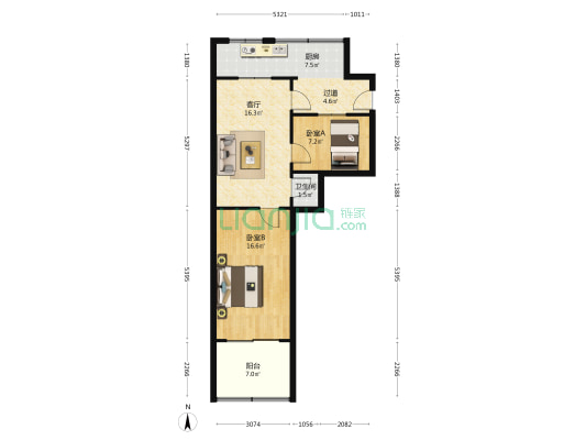 永宁庄综合楼 2室1厅1卫 61平方