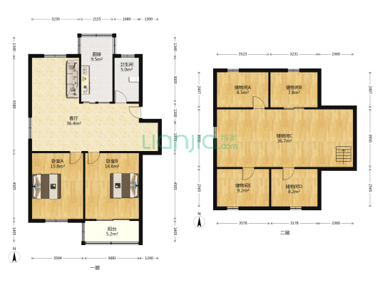 新开苑 2室1厅1卫 181平方