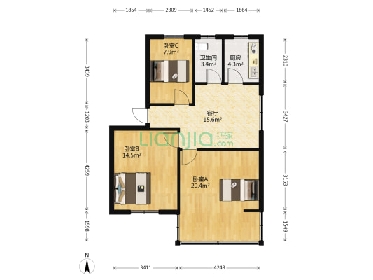 泰安街下塘69号 3室1厅1卫 79平方