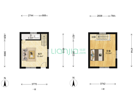 混堂弄 1室1厅1卫 44平方