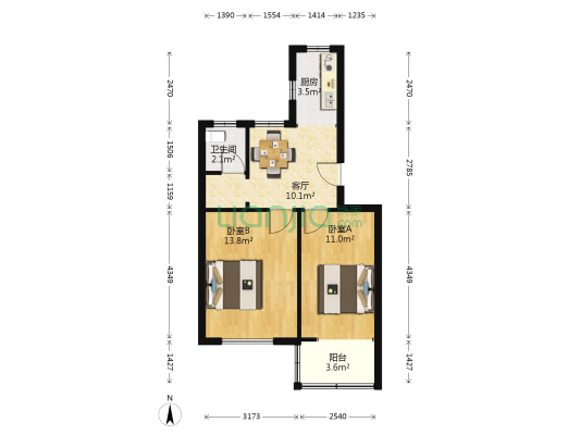 南川园新村 2室1厅1卫 54平方