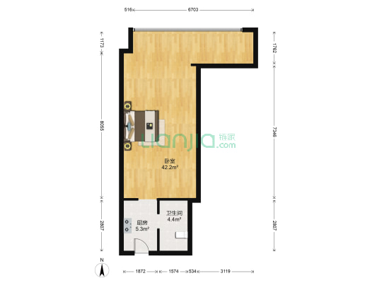 御公馆 1室0厅1卫 89平方