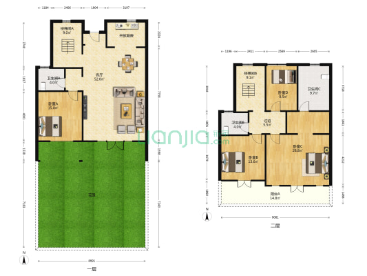 绿城桃花源 4室1厅3卫 250平方