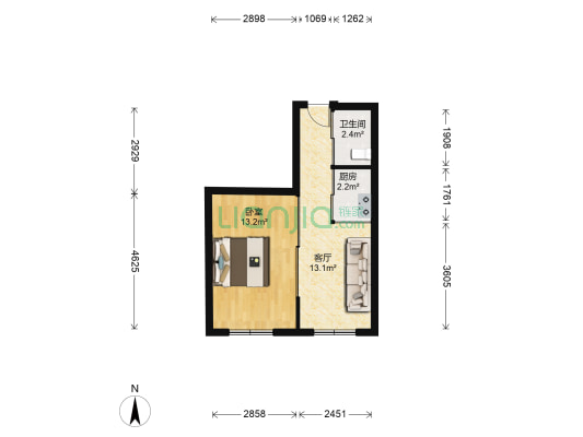 共济新家园 1室1厅1卫 43平方
