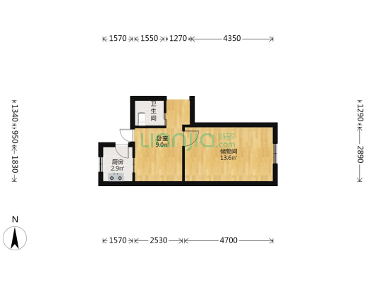 石灰中弄 1室0厅1卫 21平方