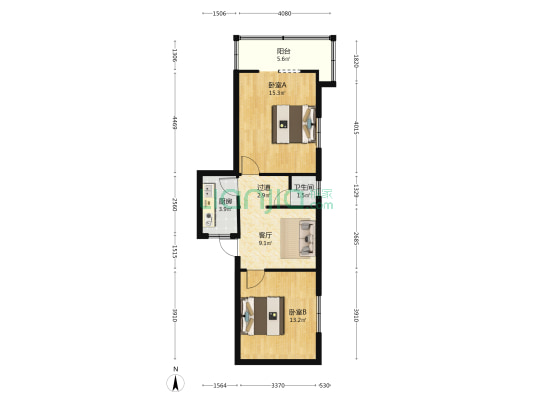 新兴大街35号院 2室1厅1卫 57平方