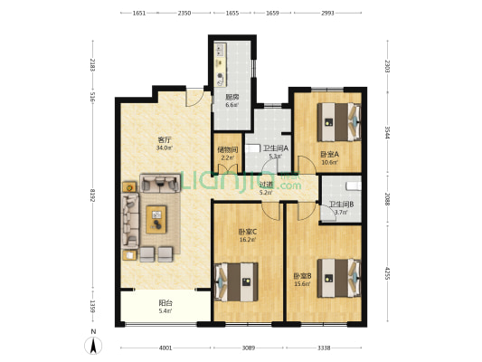 紫樾尚府 3室1厅2卫 139平方