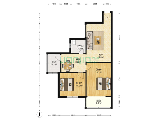 电厂路3号 2室2厅1卫 76平方