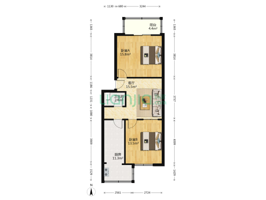 邮政小区 2室1厅1卫 75平方
