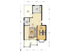 南北通透一居室，出门菜市场，集中供暖，满五唯一。-涿州仙颐园小区户型图