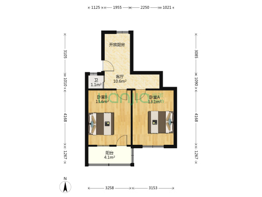长虹路249号 2室1厅1卫 52平方