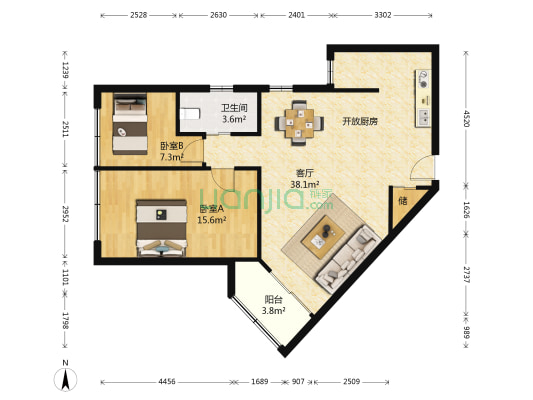 尚泰里 2室1厅1卫 92平方
