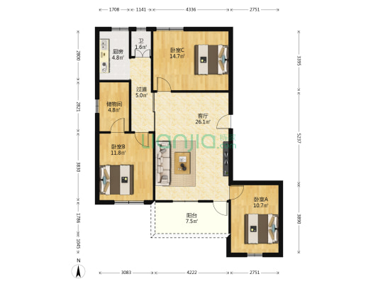 永福巷7号 3室1厅1卫 99平方