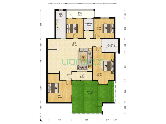 幸福家园 4室1厅2卫 164平方