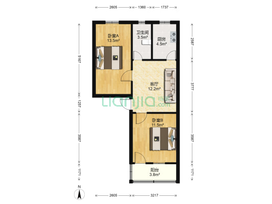 石化大湖新村(水上公园路) 2室1厅1卫 59平方