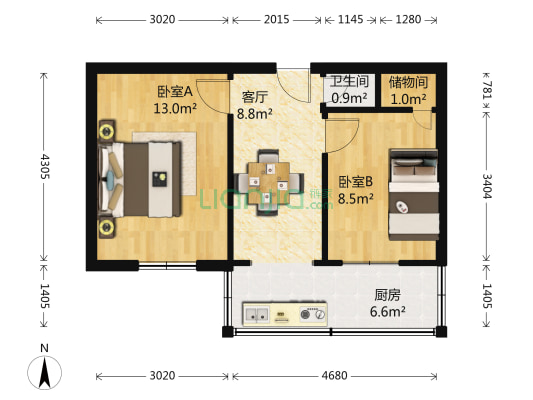 金刚堰十三冶园丁楼 2室1厅1卫 46平方