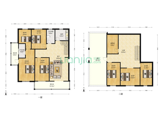 天城花园 7室1厅2卫 243平方