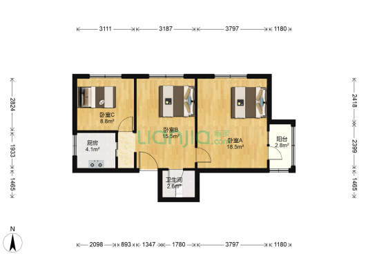 学院南路72号院 3室0厅1卫 71平方