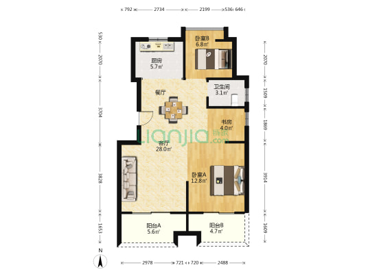 太湖郡府 3室1厅1卫 97平方