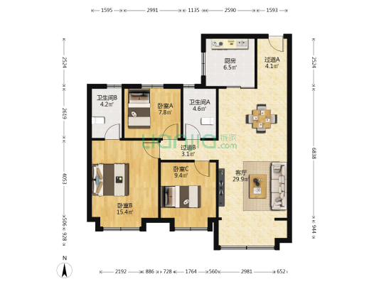 碧桂园新城之光 3室1厅2卫 118平方