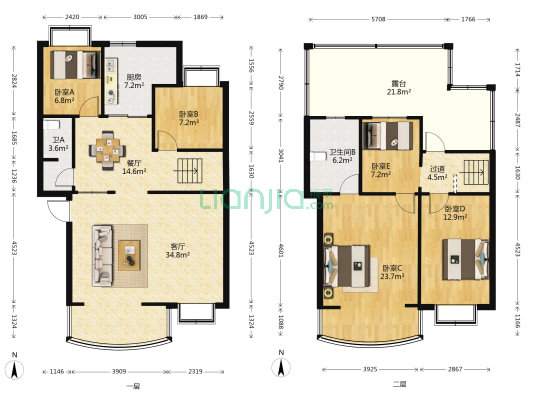 和园小区(西山区) 5室2厅2卫 158平方