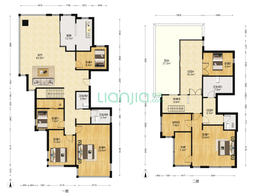府东家园 7室1厅4卫 227平方