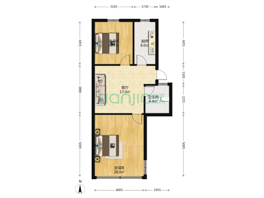 站南路西4号 2室1厅1卫 69平方