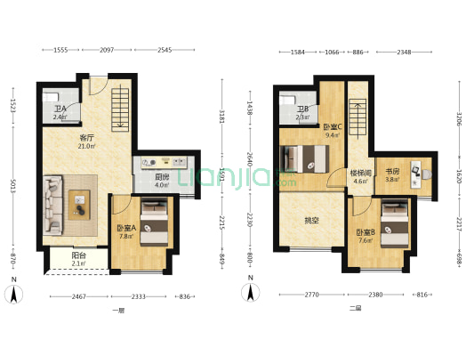 宝德云谷大厦 4室1厅2卫 56平方