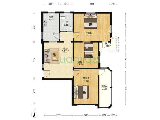 沈举人巷后街 3室1厅1卫 98平方