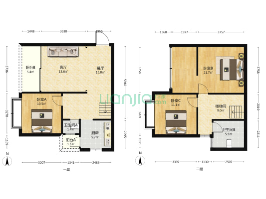 圣天湖东岸 3室2厅2卫 99平方