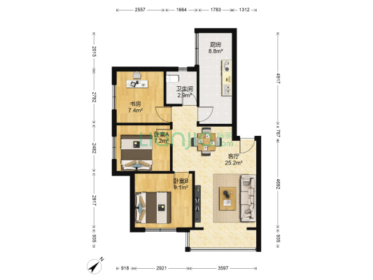 张家沟还建房 3室1厅1卫 78平方
