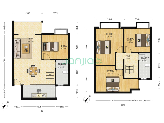 浩远兰庭 4室1厅2卫 117平方